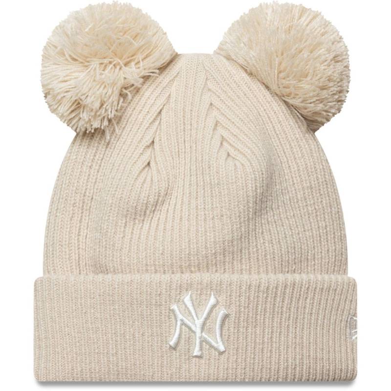 New Era Damen Double Bobble Wintermütze NY Yankees beige von New Era