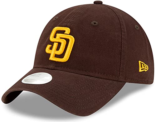 New Era Damen MLB Core Classic 9TWENTY verstellbare Mütze Cap Einheitsgröße, San Diego Padres Braun, Einheitsgröße von New Era