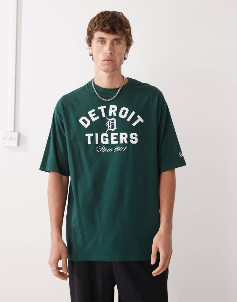 New Era - Detroit Tigers - Oversize-T-Shirt in Grün von New Era