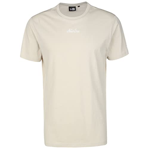 New Era Essential Script T-Shirt Herren beige/weiß, M von New Era