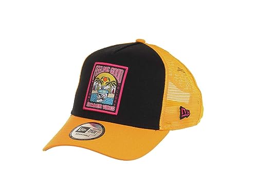 New Era Feeling Good Summer Vibes Patch Black Yellow A-Frame Adjustable Trucker Cap - One-Size von New Era