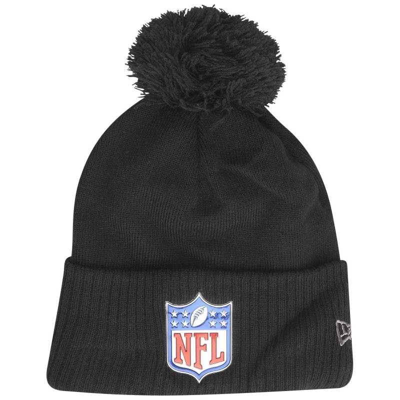 New Era Fleece Bobble Winter Mütze - NFL Shield schwarz von New Era