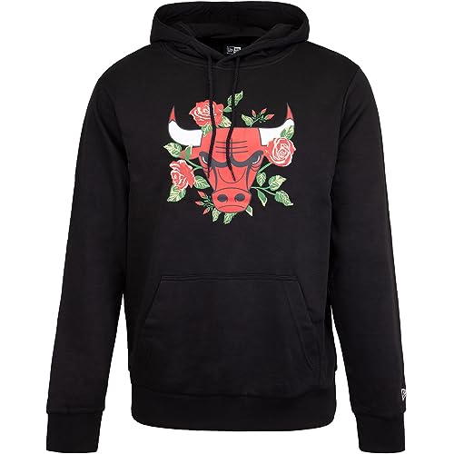 New Era Floral Chicago Bulls Hoody Kapuzenpullover (as3, Alpha, l, Regular, Regular, Black) von New Era