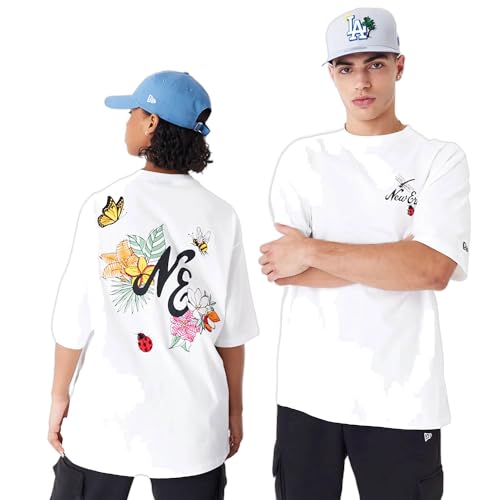 New Era Floral Graphic Oversized T-Shirt White (DE/NL/SE/PL, Alphanumerisch, L, Regular, Regular, Weiß) von New Era
