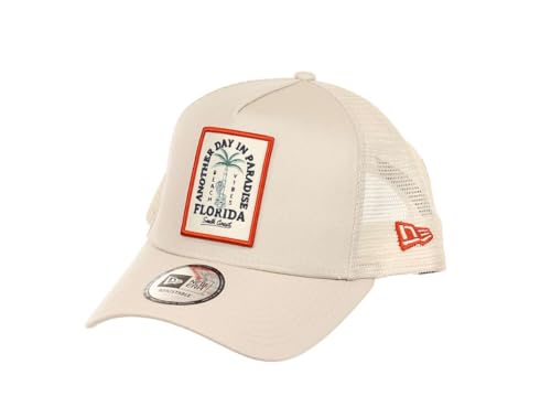 New Era Florida Beach Vibes Patch Beige A-Frame Adjustable Trucker Cap - One-Size von New Era