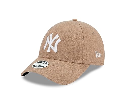 New Era Frauen Cap 9Forty Strapback anpassbar Wolle Grau New York Yankees Baseball gebogener Schirm - One-Size von New Era