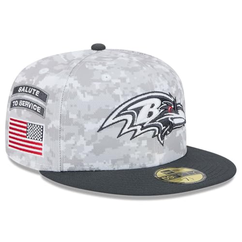New Era Herren Arctic Camo/Graphite Baltimore Ravens 2024 Salute to Service 59FIFTY Fitted Hat von New Era