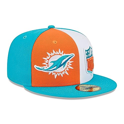 New Era Herren NFL 2023 Sideline 59FIFTIG Fitted Hat, Miami Delfine, Orange, 60 von New Era