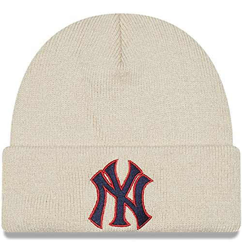 New Era Herren New York Yankees MLB Series Beanie-Mütze, kurze Manschette, Beige, beige, Einheitsgröße von New Era