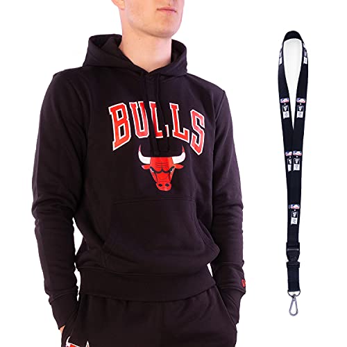 New Era Hoodie Pullover Kapuzenpullover - Football NFL Basketball NBA Baseball MLB Team - Limited Schlüsselband - Fanartikel Sportartikel (Chicago Bulls 2 Black, 3XL) von New Era