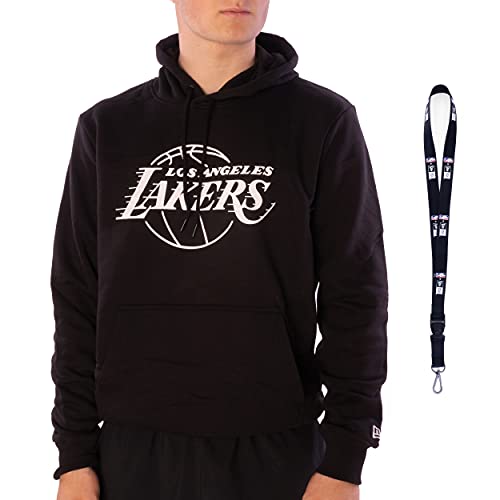 New Era Hoodie Pullover Kapuzenpullover - Football NFL Basketball NBA Baseball MLB Team - Limited Schlüsselband - Fanartikel Sportartikel (Los Angeles Lakers Black, 3XL) von New Era