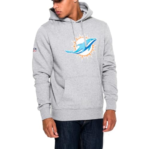 New Era Hoody NFL Team Logo Miami Dolphins Grey (DE/NL/SE/PL, Alphanumerisch, L, Regular, Regular, Grau) von New Era