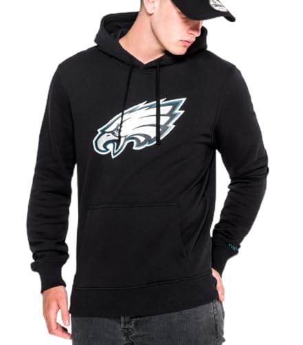 New Era Hoody NFL Team Logo Philadelphia Eagles Black (DE/NL/SE/PL, Alphanumerisch, L, Regular, Regular, Schwarz) von New Era