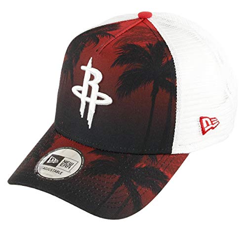 New Era Houston Rockets A Frame Adjustable Trucker Cap NBA Palm Tree Red/White - One-Size von New Era