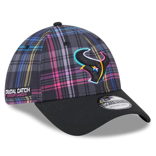 New Era Houston Texans 2024 NFL Crucial Catch Plaid 39Thirty Flex Mütze für Herren, Schwarz von New Era