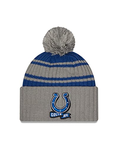 New Era Indianapolis Colts NFL 2022 Sideline Sport Knit Grey Blue Beanie - One-Size von New Era