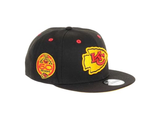 New Era Kansas City Chiefs NFL Team Colour 60 Seasons Sidepatch Black 9Fifty Snapback Cap - One-Size von New Era