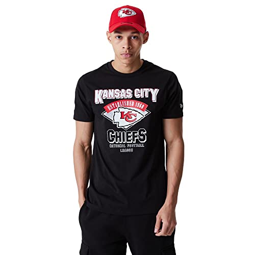 New Era Kansas City Chiesfs NFL T-Shirt Fanshirt American Football Team Wordmark Jersey Schwarz Weiß - M von New Era