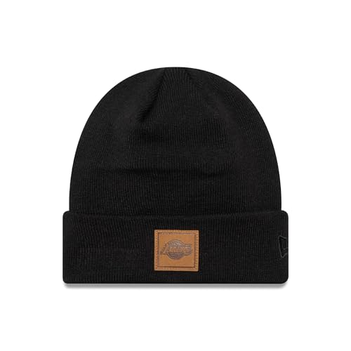 New Era LA Beanie schwarz Winter Mütze Los Angeles Lakers NBA Patch mit Teamlogo - One-Size von New Era