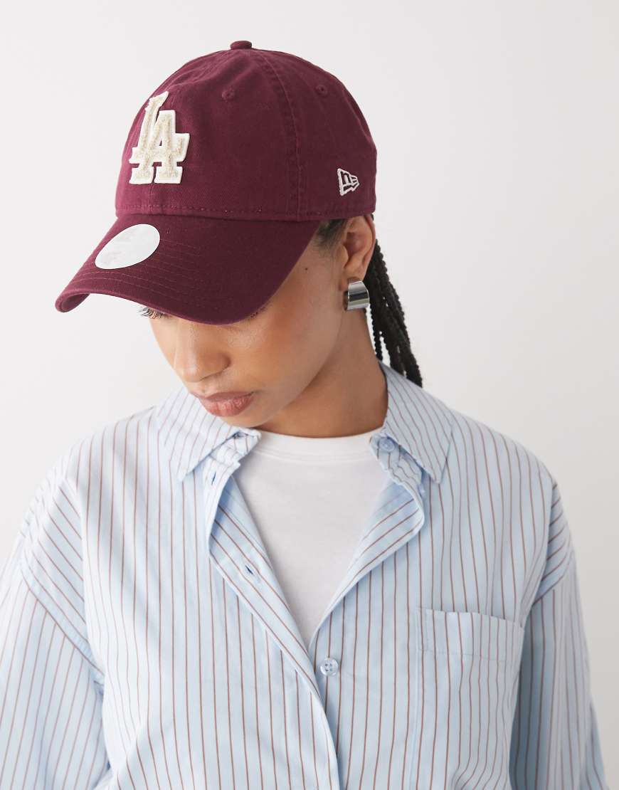 New Era - LA Dodgers 9Twenty - Unstrukturierte Kappe in Burgunderrot mit Logo von New Era