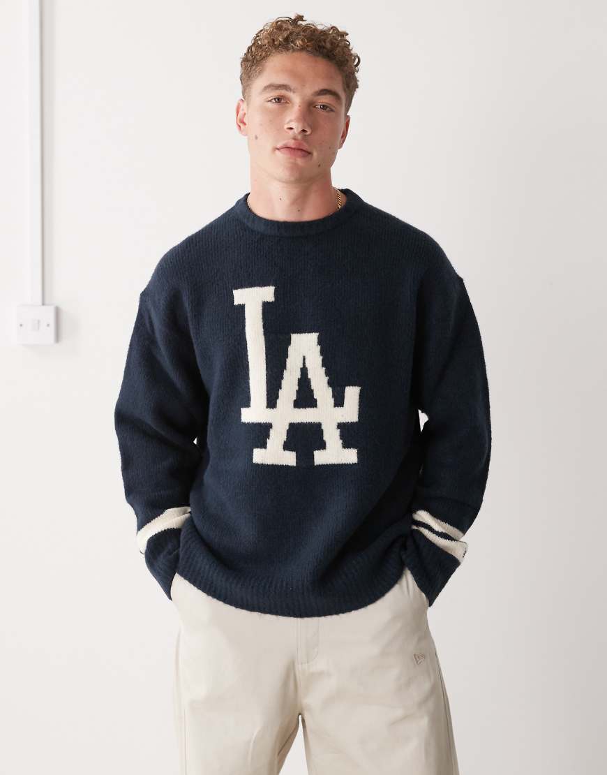 New Era - LA Dodgers - Oversize-Strickpullover in Marineblau von New Era
