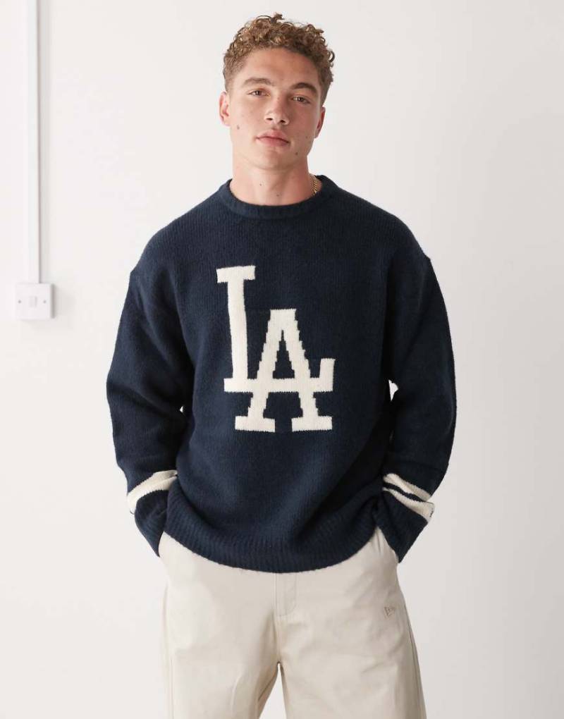 New Era - LA Dodgers - Oversize-Strickpullover in Marineblau von New Era