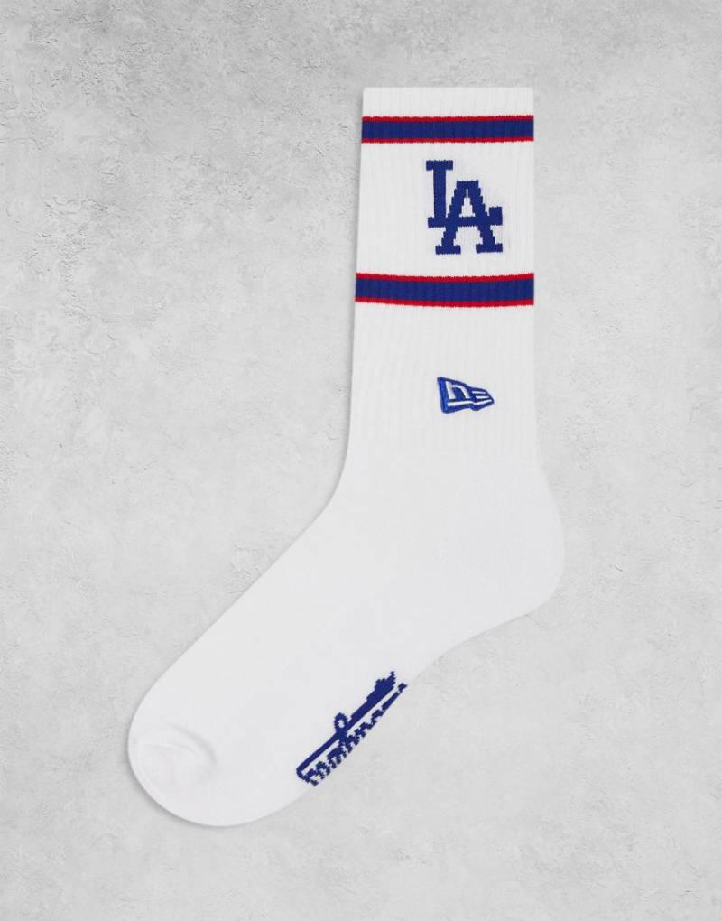 New Era - LA Dodgers - Socken in Weiß mit Logo in Blau-Bunt von New Era