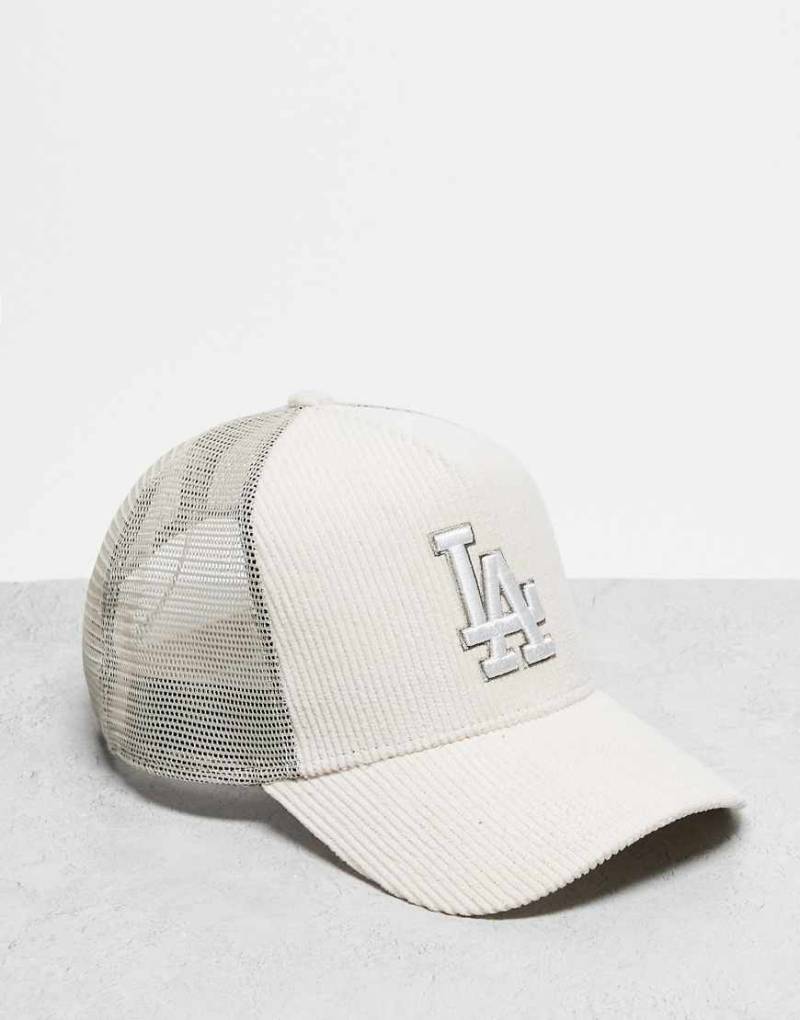 New Era - LA Dodgers - Trucker-Kappe in Beige aus Cord-Neutral von New Era