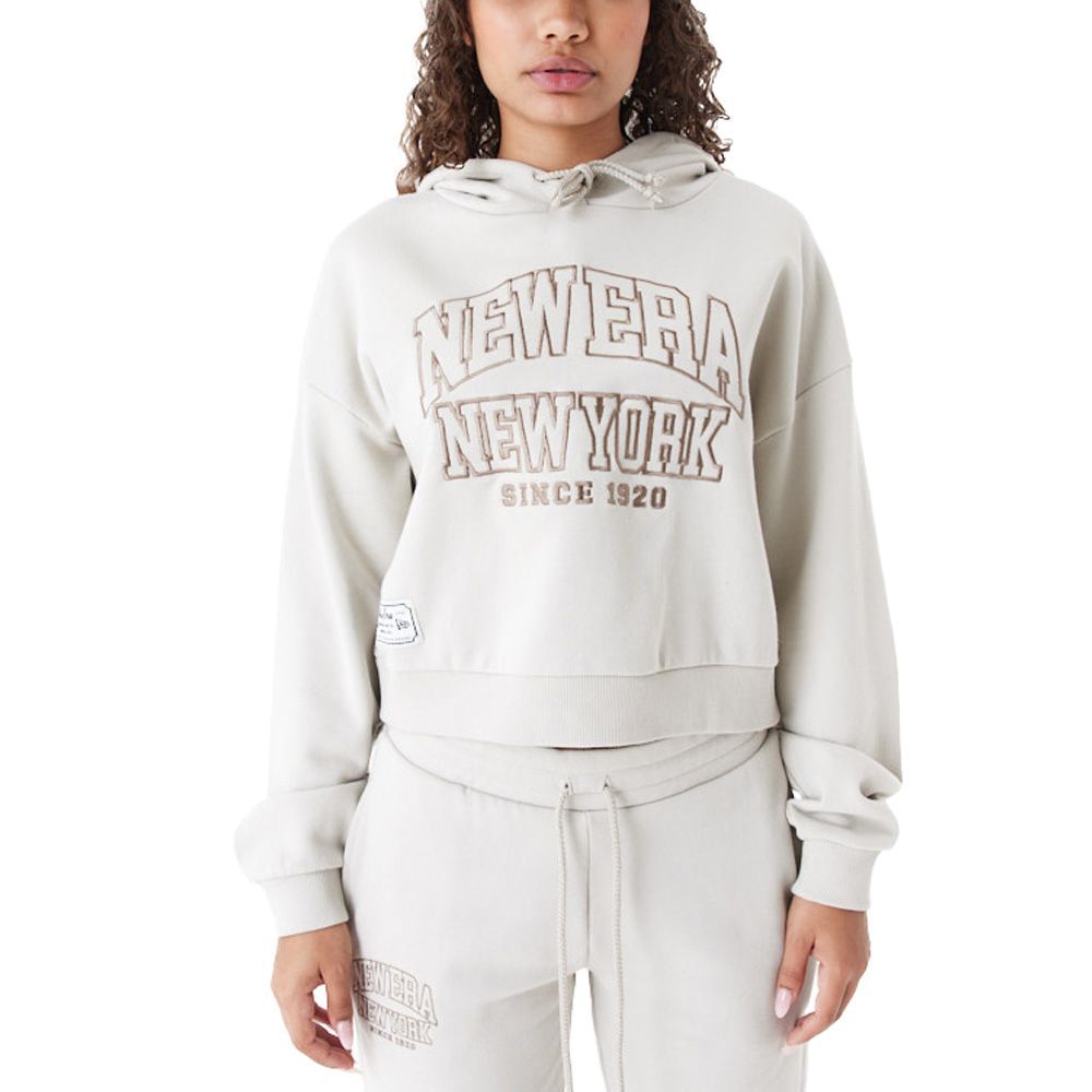 New Era Ladies Cropped Fleece Hoody stone beige von New Era