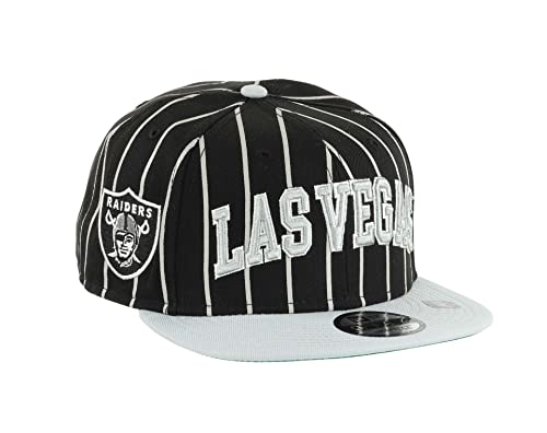 New Era 9Fifty Raiders Stripes Cap Basecap Baseballcap Flat Brim NFL Las Vegas Herren - NFL-Cap Snapback, mit Schirm Winter Herbst-Winter - One Size schwarz von New Era