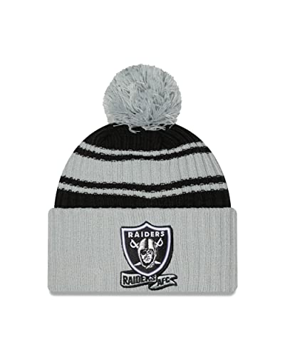 New Era Las Vegas Raiders NFL 2022 Sideline Sport Knit Grey Black Beanie - One-Size von New Era