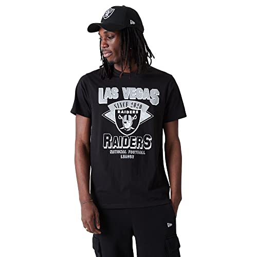 New Era Las Vegas Raiders NFL Team Wordmark Black White T-Shirt - S von New Era