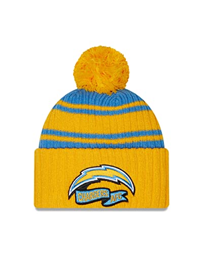 New Era Los Angeles Chargers NFL 2022 Sideline Sport Knit Yellow Blue Beanie - One-Size von New Era