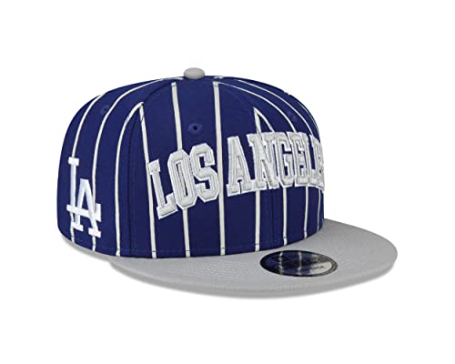 New Era 9Fifty Dodgers Stripes Cap Basecap Baseballcap Flat Brim MLB LA Los Angeles Herren - mit Schirm Winter Herbst-Winter - One Size blau von New Era