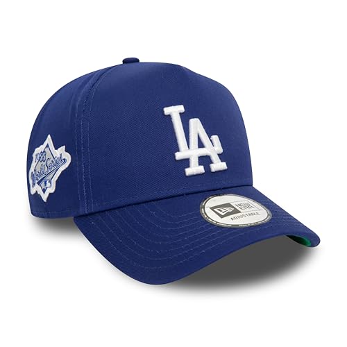New Era Los Angeles Dodgers MLB Cap 9Forty E-Frame World Series Patch Baseball Kappe verstellbar blau - One-Size von New Era
