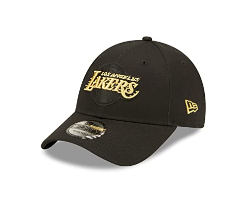 New Era Los Angeles Lakers Fankappe Basketball verstellbar gebogener Schirm schwarz Gold 9Forty Cap - One-Size von New Era
