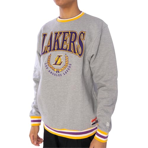 New Era Los Angeles Lakers Sweatpulli Herren Sweater Grey lila, L von New Era