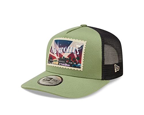 New Era Los Angeles Postcard Patch Jade A-Frame Adjustable Trucker Cap - One-Size von New Era