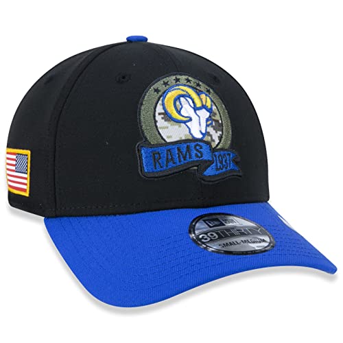 New Era Los Angeles Rams NFL Salute to Service 2022 Black Blue 39Thirty Stretch Cap - M - L von New Era