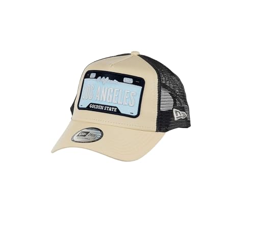 New Era Los Angeles Trucker Cap A-Frame verstellbar Kappe Kalifornien Mesh Patch beige - One-Size von New Era