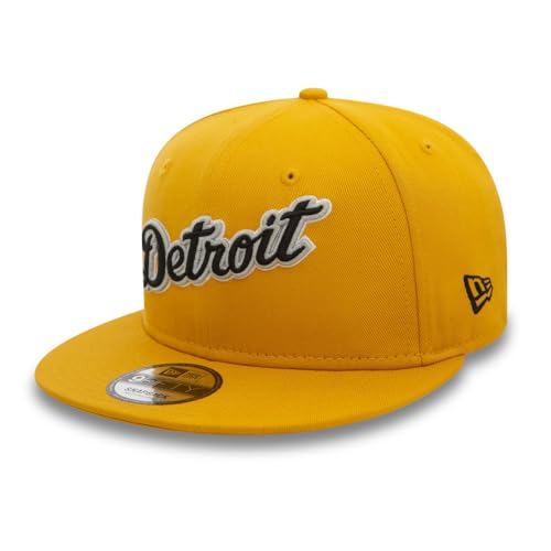 New Era MLB 9FIFTY Snapback Cap Wordmark Patch Detroit Tigers (DE/NL/SE/PL, Alphanumerisch, S, M, Gelb) von New Era
