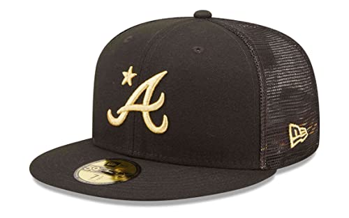 New Era - MLB Atlanta Braves All Star Game Patch 59Fifty Fitted Cap Farbe Schwarz, Größe 7 1/2 (59,6cm) von New Era