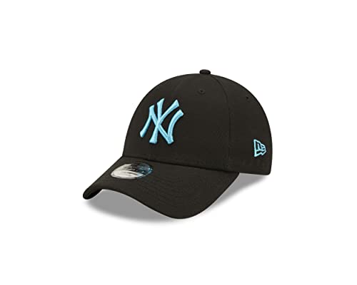 New Era MLB Kinderkappe New York Yankees Schwarze Basecap neonblaues Logo Strapback-Verschluss gebogener Schirm - Child von New Era