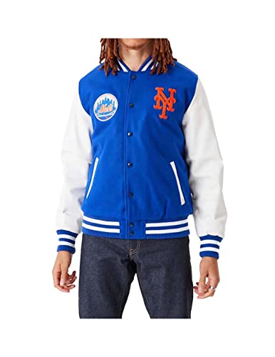 New Era - MLB New York Mets Wordmark Varsity Jacke Farbe Blau, Größe M von New Era