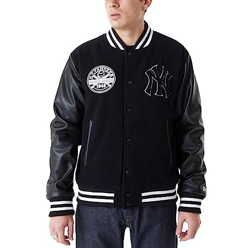 New Era - MLB New York Yankees Large Logo Varsity Jacke Farbe Schwarz, Größe L von New Era