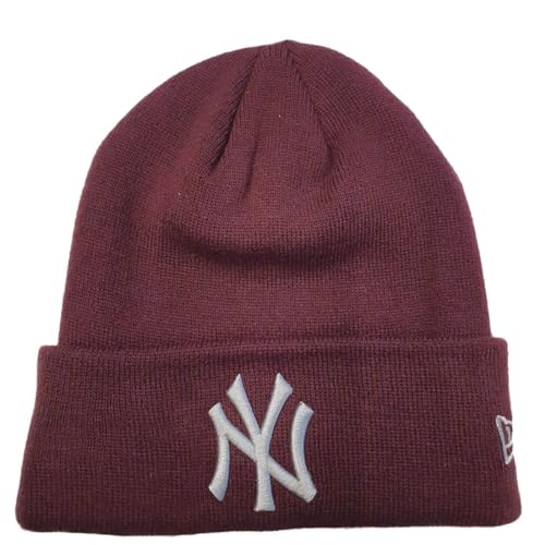 New Era MLB New York Yankees League Essential Cuff Knit Beanie Maroon/Grey von New Era