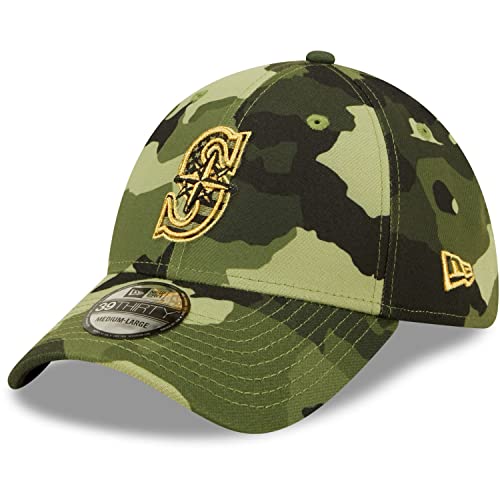 New Era - MLB Seattle Mariners 2022 Armed Forces Day 39Thirty Stretch Cap Farbe Camouflage, Größe M-L von New Era