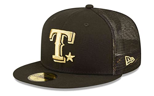 New Era - MLB Texas Rangers All Star Game Patch 59Fifty Fitted Cap Farbe Schwarz, Größe 7 1/4 (57,7cm) von New Era