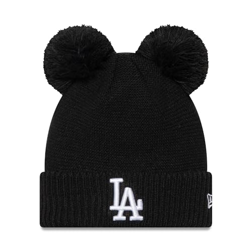 New Era MLB Wintermütze Los Angeles Dodgers LA Zwei Bommel warm Mütze Mädchen Frauen schwarz - One-Size von New Era