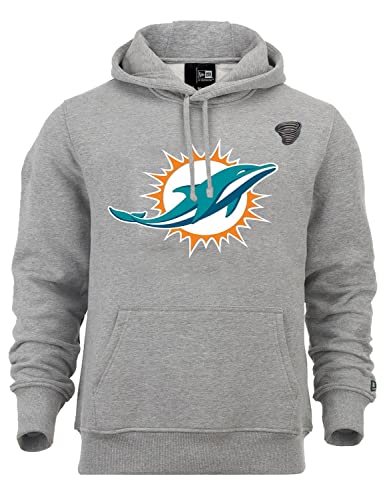 New Era Miami Dolphins – Hoody – NFL American Football – Fanartikel Kapuzenpullover – grau – mit CapSpin Pin - XL von New Era